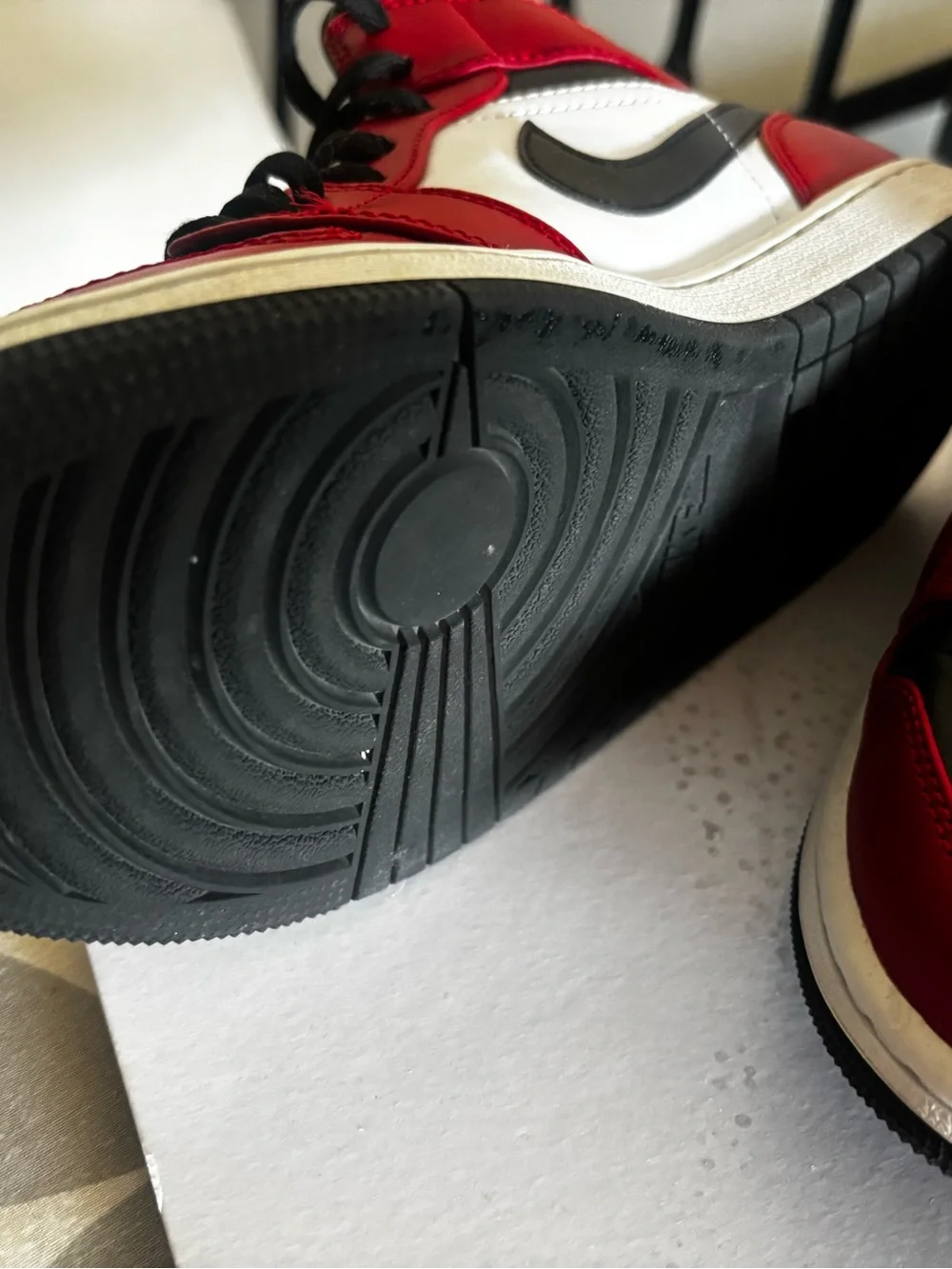 Nike Red Black White Air Jordan 1 Mid Sneakers